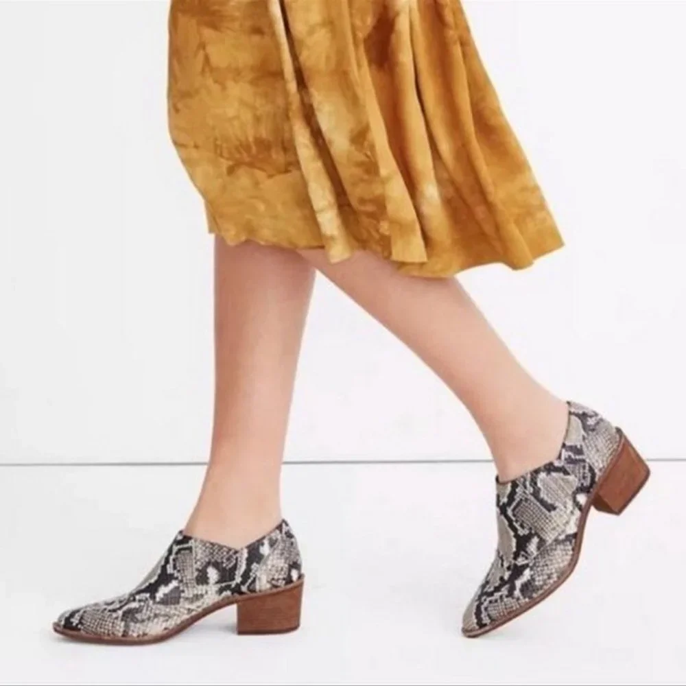 New Madewell Snake Bootie Ankle Boots Women 7.5